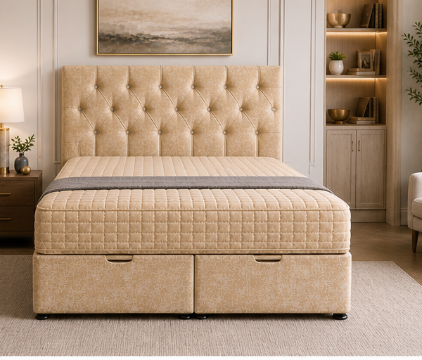 Stylish Double Ottoman Storage Bed Frame