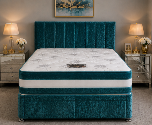 Luxury Fabric Single Divan Bed - Divan Bed Frame with Drawer Storage