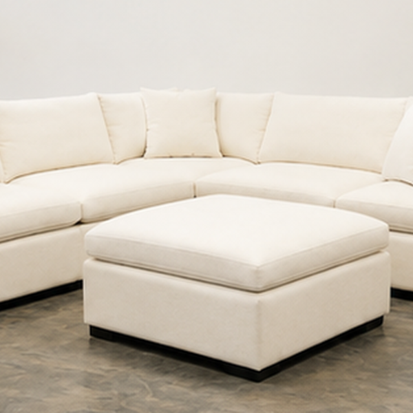 Dylan 5-Seater Modern Corner Sofa - White Color