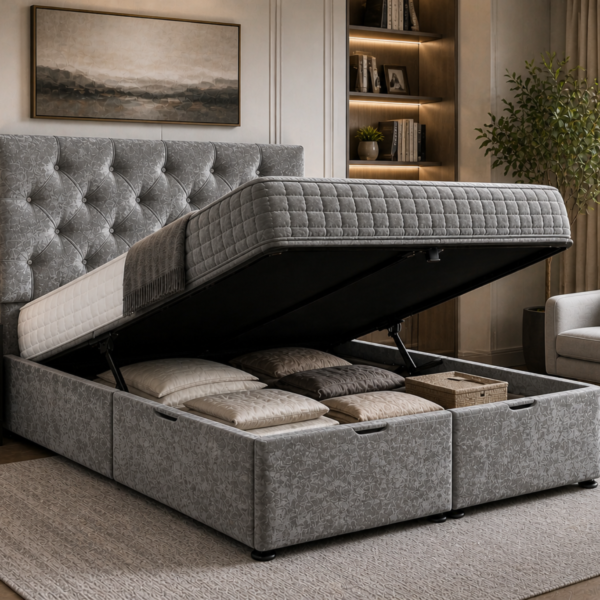 Ottoman King Bed Frame with Storage