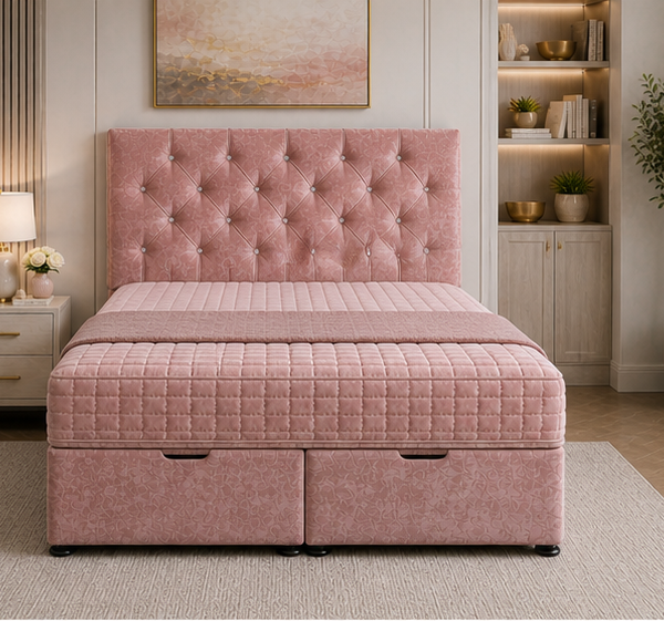 Super King Ottoman Bed with Gas Lift Storage
