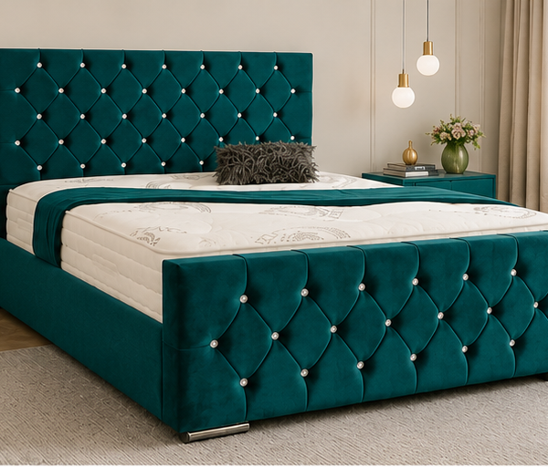King Size Bed Frame - Florida Premium Quality Bed Frame - Teal Colour Bed Frame