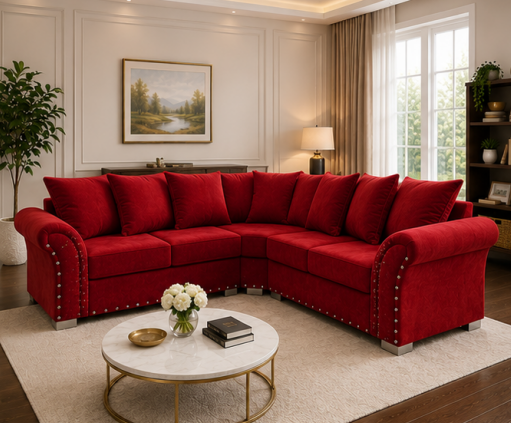 Large Corner L Shape 5 Seater Sofa - Harrison Premium Family Sofa