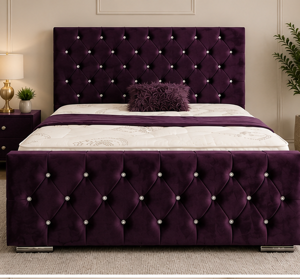 Black Florida Double Bed with Modern Finish - Luxury Florida Double Bed