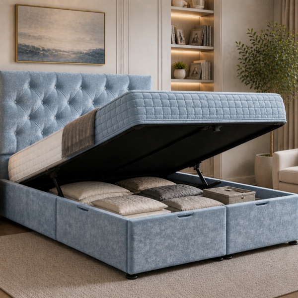 Upholstered Ottoman King Bed Frame