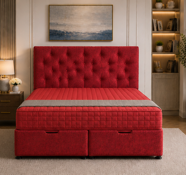 Double Ottoman Bed Frame with Gas Lift Storage