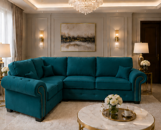 Living Room 4 Seater Sofa - Comfortable 4 Seater Corner Sofa
