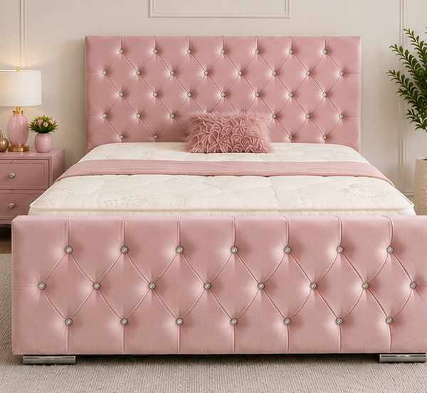 Pink Double Bed - Florida Double Bed with Stylish Design