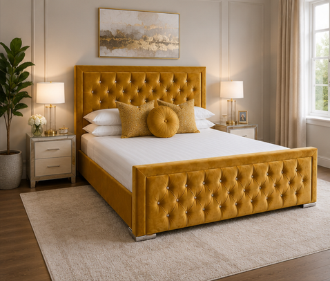 Hilton King Size Bed – Upholstered Luxury Bed - King Size Bed