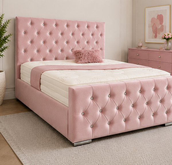 Florida Pink King Size Bed for Elegant Bedrooms - Florida Classic King Size Bed with Modern Touch