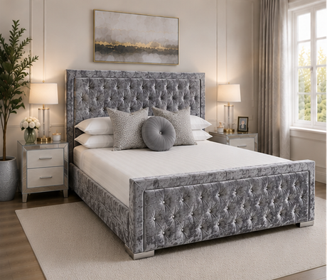 King Size Bed Frame - Hilton King Size Bed – Grey Stylish Comfortable Bed