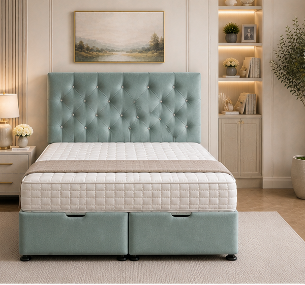 Contemporary Double Ottoman Storage Bed