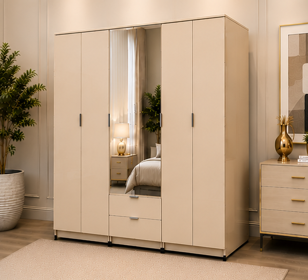 Wardrobe - Wardrobe with 2 Mirrors - Wardrobe 2 Drawers