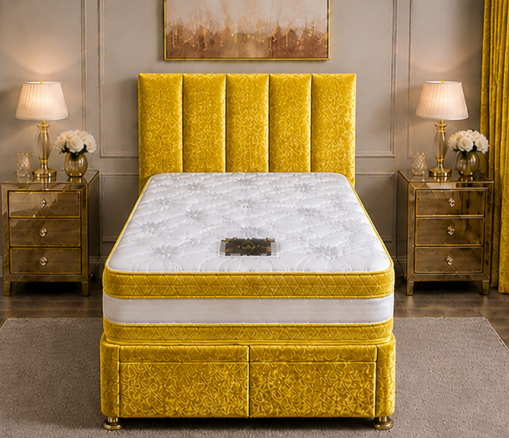 Stylish Single Divan Bed – Soft Upholstered Design