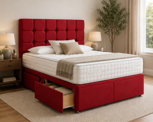 Durable Double Divan Bed Frame – Strong & Modern Furniture - Stylish Double Divan Bed – Soft Upholstered Luxury Design