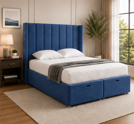 Stylish Wingback Panel Bed Design - Dream Comfort Winged Double Bed