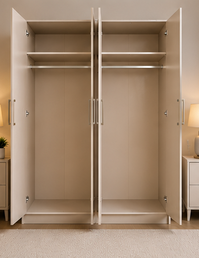 Premium Storage 4 Door Wardrobe – Modern Bedroom 4 Door Wardrobe – Elegant Storage Choice