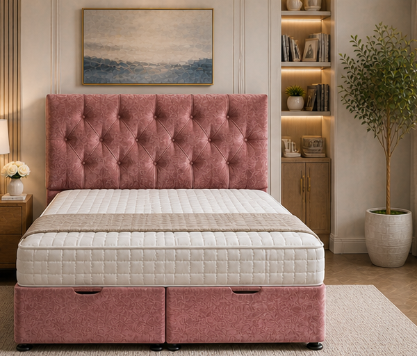 Premium Fabric King Ottoman Bed