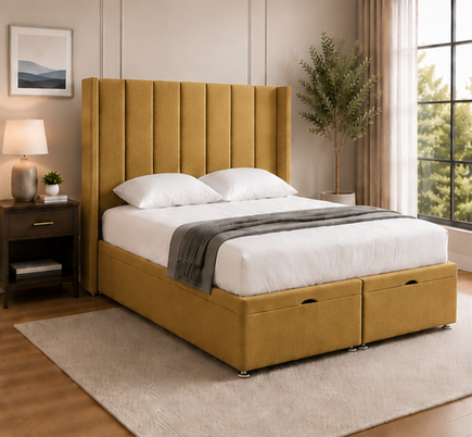Spacious Winged Double Bed - Luxury Bedroom Winged Bed