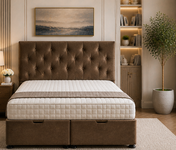 Contemporary Double Ottoman Storage Bed