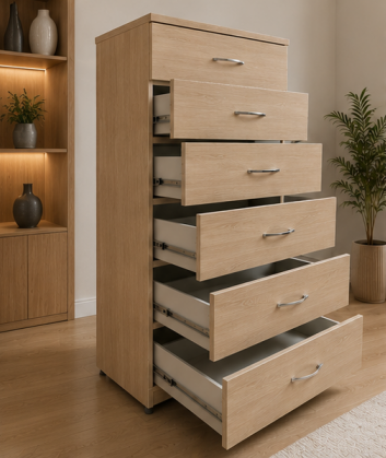 Elegant Wooden Drawer – 6 Drawers - Chest of Six Drawers