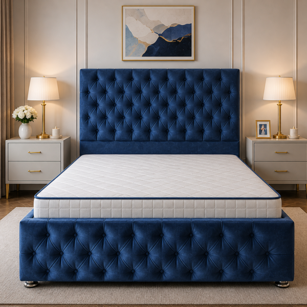 Upholstered Double Divan Bed Frame – Luxury & Comfortable Design