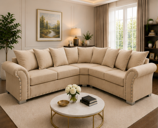 Harrison Premium Family Sofa – Large Corner L Shape Sofa - 5 Seater Sofa
