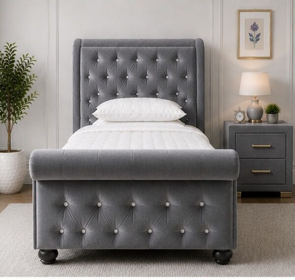 Sleigh Single Bed Frame – Elegant Living Furniture