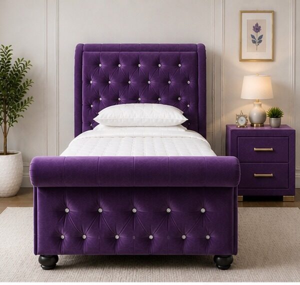 Sleigh Single Bed – Stylish Curved Bed Frame
