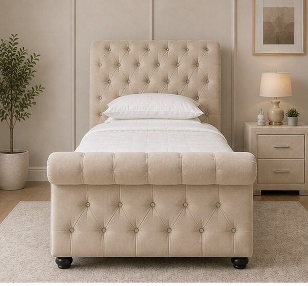 Sleigh Single Bed Frame – Classic Bedroom Design