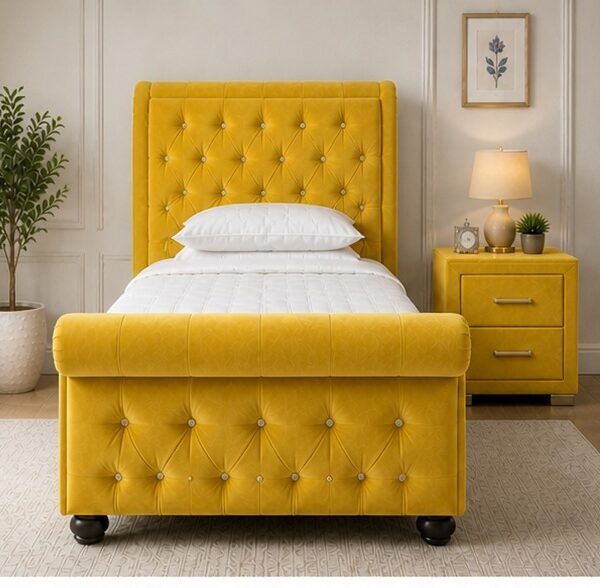 Sleigh Single Bed – Stylish & Comfortable Bed