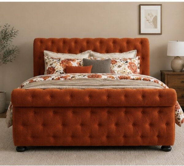Sleigh King Size Bed Frame – Contemporary Style