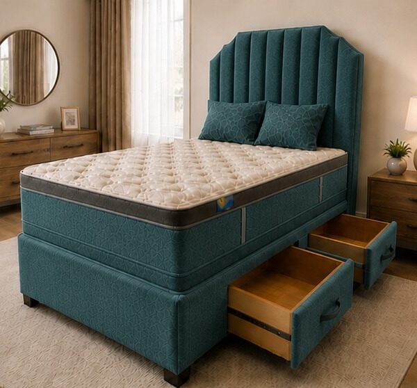 Double Divan Bed with Modern Style - Bed with Drawers