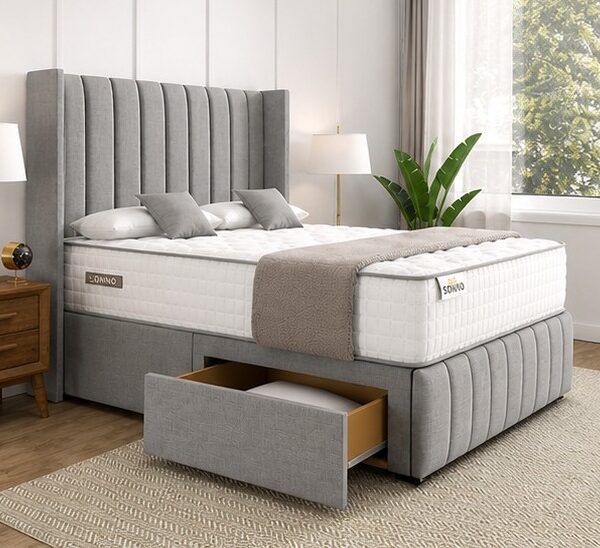 Double Divan Bed with Storage Drawers - Double Bed