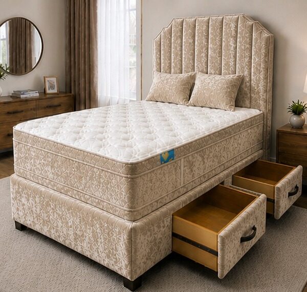 Double Divan Bed with Clean Modern Look - Double Divan Bed with Functional Design