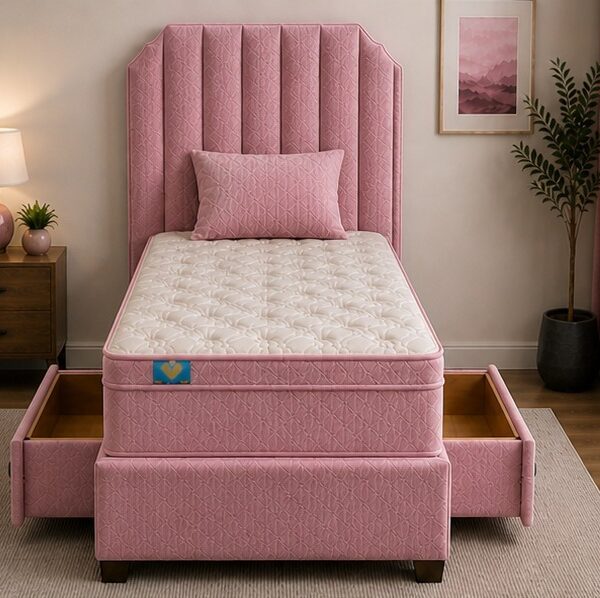 Single Divan Bed with Drawer Storage System
