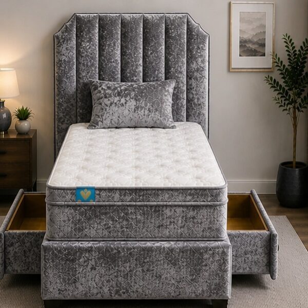 Single Divan Bed with Elegant Storage Design
