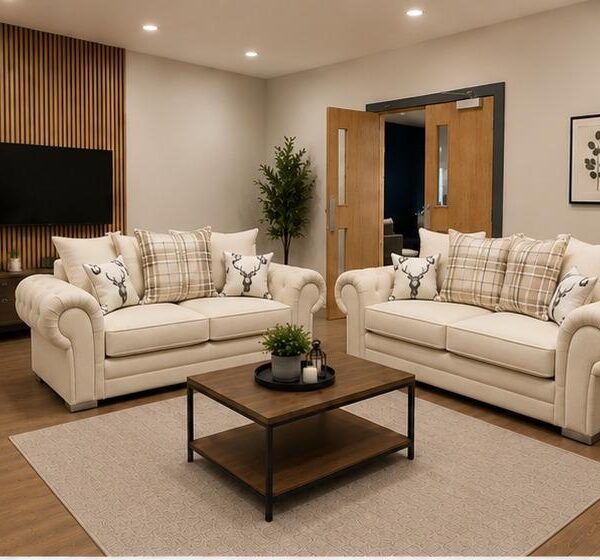 Comfortable 3+2 Seater Sofa Set – Verona  Cream sofa