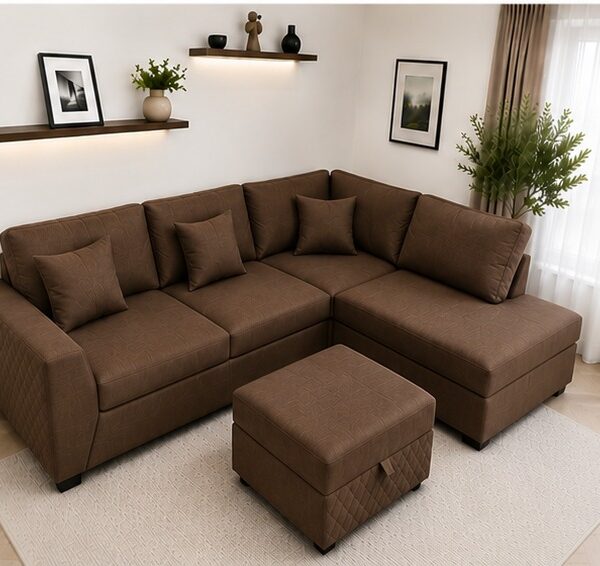 Dylan Modern Leather Couch – Elegant 4-Seater Sofa