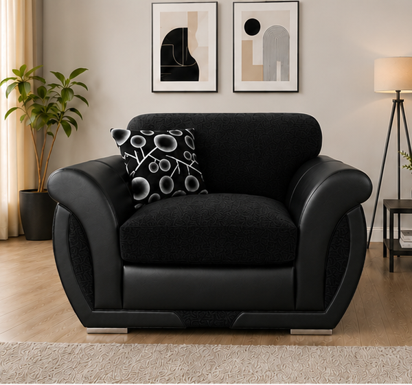 Shannon One Seater Black Sofa | Chic, Comfortable & Space-Saving