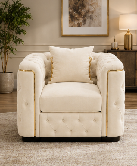 Premium Chesterfield Lounge Chair - Soft Elegance for Every Space