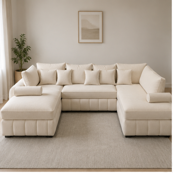 Lilly Luxury U Shape Corner Sofa – Elegant Family Seating