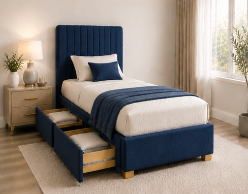 Essential Single Divan Bed with Storage - Divan Bed