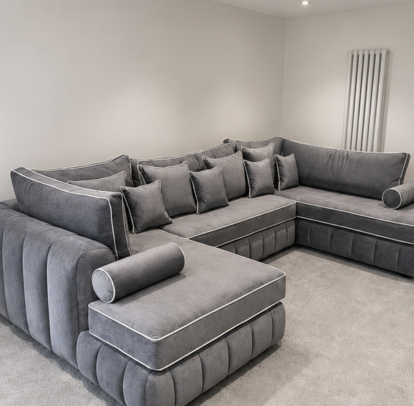 Lilly Fabric U Shape Sofa – Deep Seat Comfort