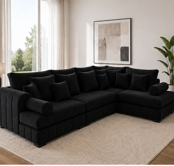 Lilly Luxury L-Shape Corner Sofa with Plush Cushions – Modern Modular Sectional Couch