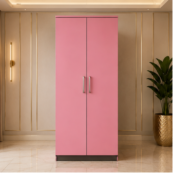 Modern 2 Door Wardrobe with Hanging Rail & Shelf