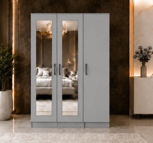 Premium 3 Door Dressing Wardrobe with grey colors wardrobe
