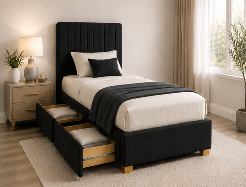 Single Divan Bed with 2 or 4 Drawers- Divan Bed