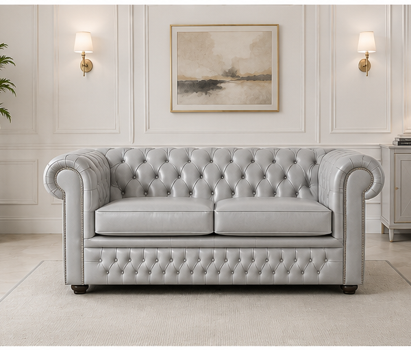 Elegant Chesterfield Upholstered Two-Seater Couch