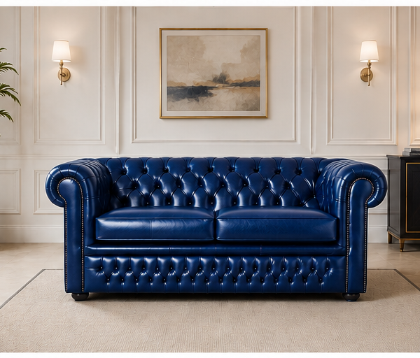 Premium Faux Leather Chesterfield 2-Seater Sofa